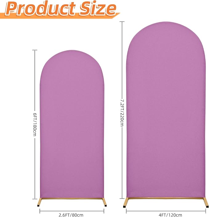 Wedding Arch Cover 7.2FT 6FT Arch Backdrop Cover Spandex Fitted Arch Cover for Round Top Chiara Backdrop Stand Covers for Wedding Birthday Party Baby Shower Banquet Ceremony Decoration