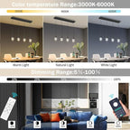 4-Lights Modern Pendant Lights for Kitchen Island LED Dimmable Crystal Glam Ceiling Pendant Lighting Chandelier for Dining Room Hallway Bedroom Black