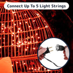PREXTEX Halloween Lights (20 Feet, 100 Bulbs) - Halloween Party Decorations and Christmas Lights with Black Wire - Holiday Decorations Indoor or Outdoor String Twinkle Lighting - Orange