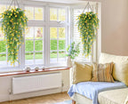 RECUTMS Outdoor Fake Hanging Plants,Hanging Plant Vine,Faux Eucalyptus Leafs Greenery Vine Plant Faux Plants Fake Plants Greenery for Jungle Theme Party Wedding Decoration(Yellow)