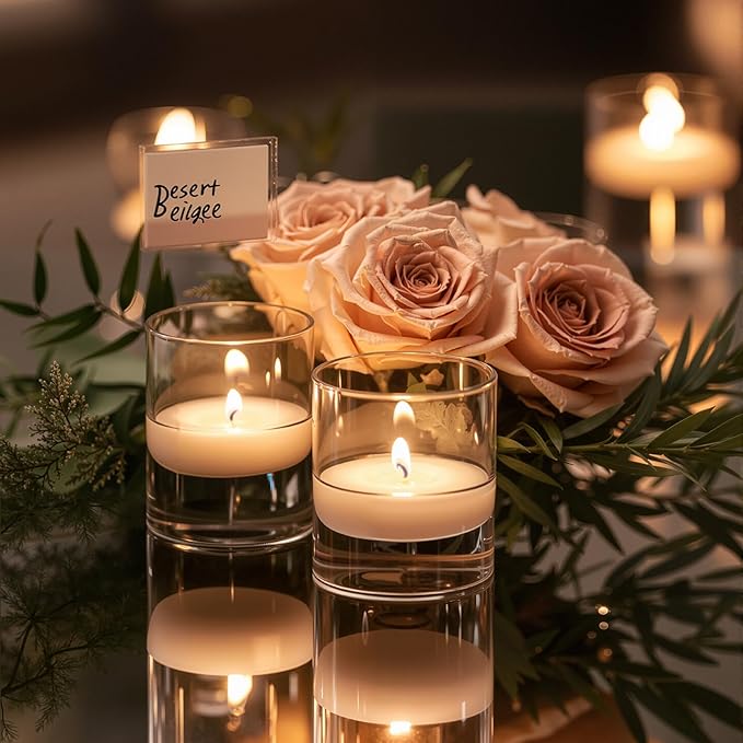 12pcs Small Glass Cylinder Vases for Centerpieces, 4 Inch Clear Flowers Vase for Wedding Decorations, Glass Hurricane Candle Holder for Home Decor Table Centerpiece