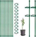 20-Piece Set of Adjustable Plant Stakes with Clips and Connecting Pipes for Orchids Roses Tomatoes and Other Single-Stem Flowers Measuring 11.8 Inches
