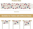 4th of July Table Runner, American Patriotic Independence Day Red Blue White Stars Stripes Fireworks Print Table Runner for Home Party Decor Kitchen Dining Table, 13x120inch