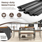 Tangkula Dining Table Set for 4, Kitchen Table and 2 Chairs for 4 with Bench, Additonal Storage Rack, 4 Piece Dining Table Set for Small Space, Apartment