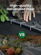 GROWNEER Landscape Staples Anti-Rust, 6 inch 500pcs Galvanized Garden Staples, Tent Stakes SOD Pins Yard Stakes for Securing Weed Fabric Barrier, Ground Cover, Artificial Turf, Dog Fence
