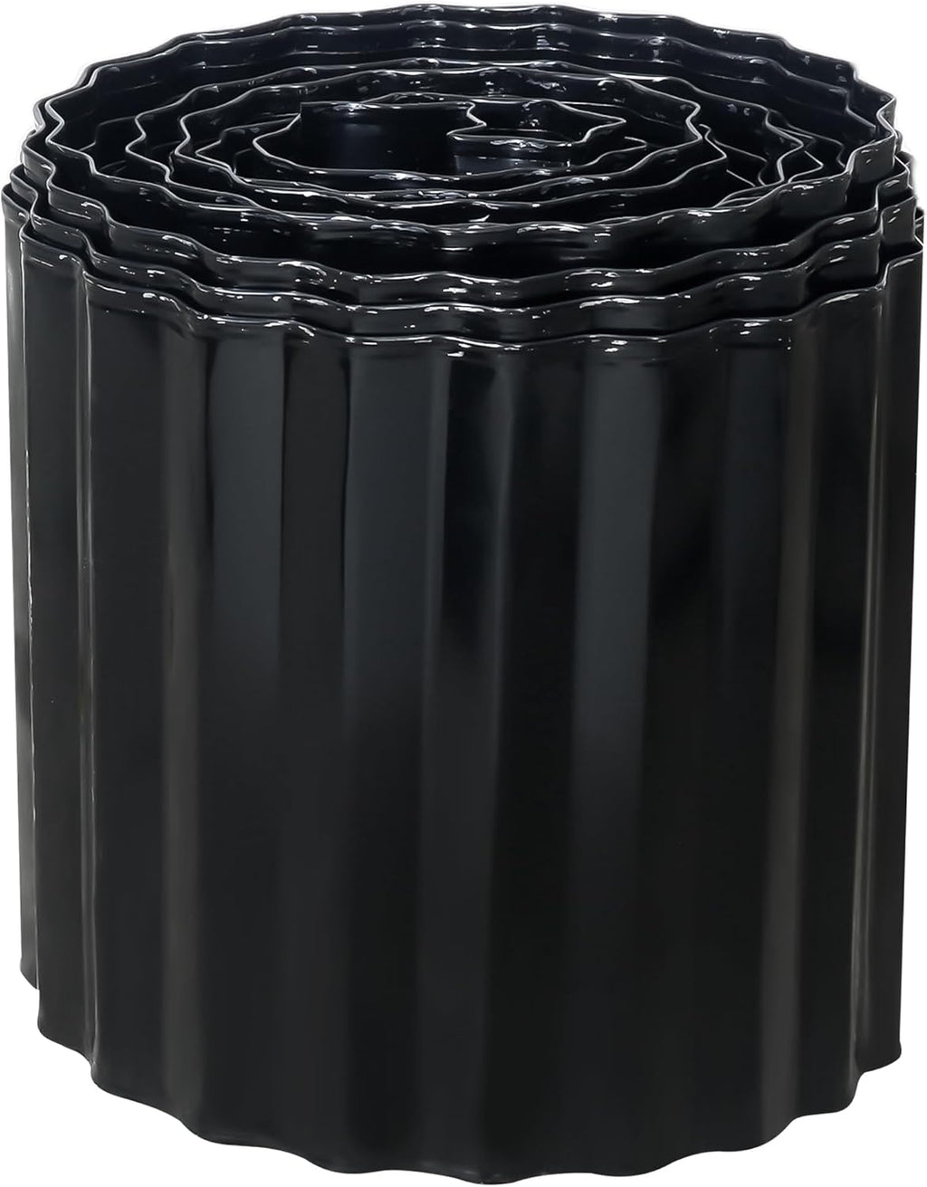 Corrugated Metal Garden Edging, 6"20Ft Landscape Border for Lawn, Flower Bed and Garden, Sturdy Galvanized Steel Yard, Flexible for DIY Landscaping and Yard, Black