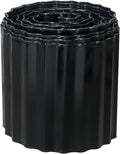 Corrugated Metal Garden Edging, 6"20Ft Landscape Border for Lawn, Flower Bed and Garden, Sturdy Galvanized Steel Yard, Flexible for DIY Landscaping and Yard, Black