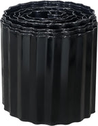 Corrugated Metal Garden Edging, 6"20Ft Landscape Border for Lawn, Flower Bed and Garden, Sturdy Galvanized Steel Yard, Flexible for DIY Landscaping and Yard, Black