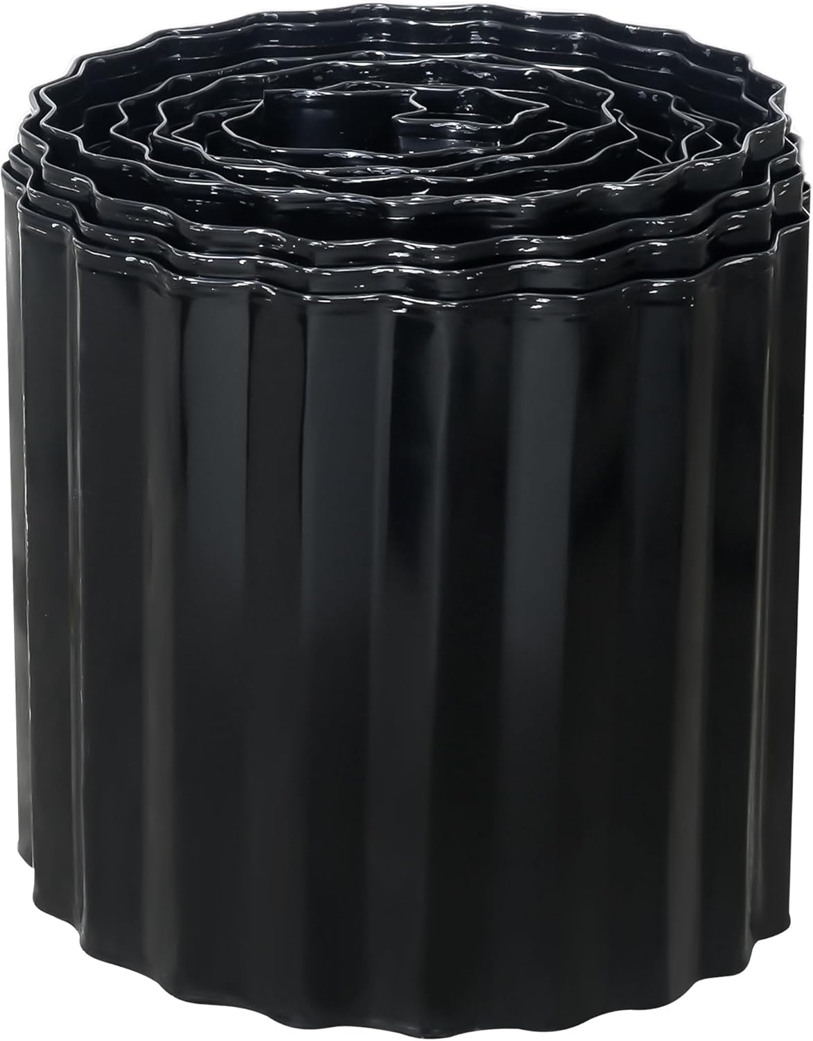 Corrugated Metal Garden Edging, 6"20Ft Landscape Border for Lawn, Flower Bed and Garden, Sturdy Galvanized Steel Yard, Flexible for DIY Landscaping and Yard, Black