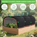 Garden Shade Cloth Kit 78.7"x59" Garden Sun Shade Cloth with Hoops for Heat Protection 75% Black Plant Shade Cloth Garden Greenhouse Grow Tunnel Shade Cloth Row Cover for Outdoor Plants Vegetables