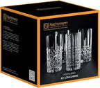 Nachtmann Highland Collection Crystal 6” Long Drink Glasses, Set of 4, With Different Glass Patterns, For Cocktails or Non- Alcoholic Beverages,445 ml, Dishwasher Safe