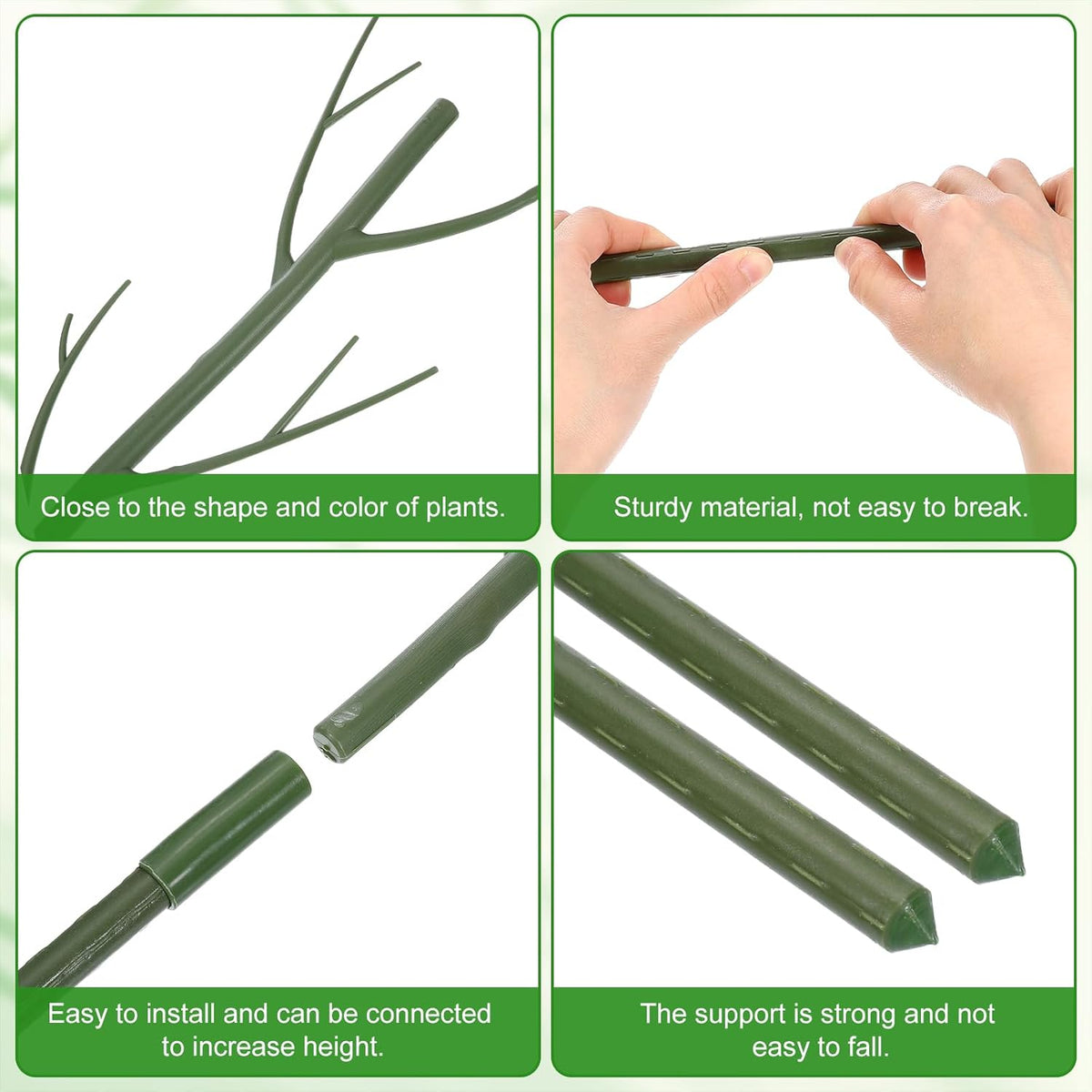 uxcell 2 Pcs Plant Support Stakes, 27.5" Twig Plant Stem Support Structures Garden Branches Plants Supports for House Potted Monstera Plants, Brown