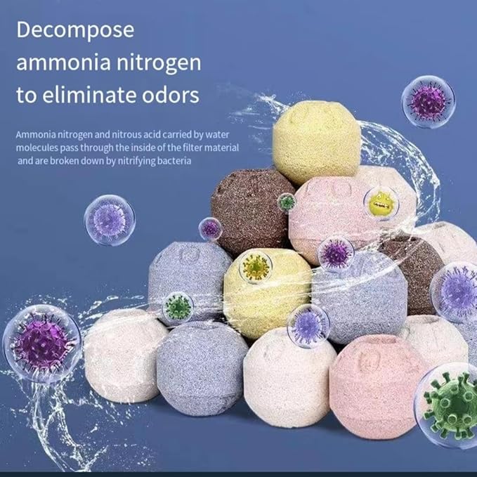 1000g, 2.2lb【No ore】 Aquarium bio Media,6 in 1 Ceramic Filter Media for Aquarium Sump Filter Ceramic Rings Activated Carbon Bio Balls bio Balls Ceramic Rings Set with mesh Bag