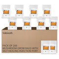 200 Packs 6 Mil Mushroom Grow Bags with Self Healing Injection Port, Thick Spawn Bags 5" X 8" X 20" with 0.2 Micron Filter Breathable Autoclavable Durable Tear-Resistant
