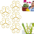 5 Pcs Plant Stem Support, 2025 Iron Monstera Plants Support, Heart Shaped Plant Support, Bamboo Clamp Set for Leaf Stabilization and Support for Outdoor & Indoor Growing Climbing Plants (Gold-5 Pcs)
