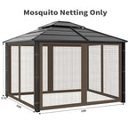 Iheqard Gazebo Replacement Mosquito Netting for Patio, 10x10 ft, Coffee