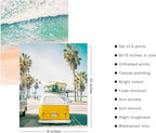 HoozGee Beach Wall Art Prints Set of 6 Summer Seascape Palm Poster Wall Decor Nature Landscape Coastal Surf Art Prints Pictures Photography Photos Print on Canvas Wall Decor (8"x10" UNFRAMED)