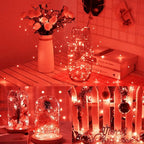 16 Pack 30 Led Fairy Lights Battery Operated String 10 Feet Waterproof Twinkle Mason Jar Silver Wire Firefly for Christmas Red