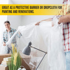 Aluf Plastics Clear All Purpose Poly Sheeting, Extra Strong, 4 mil, 20' x 100'
