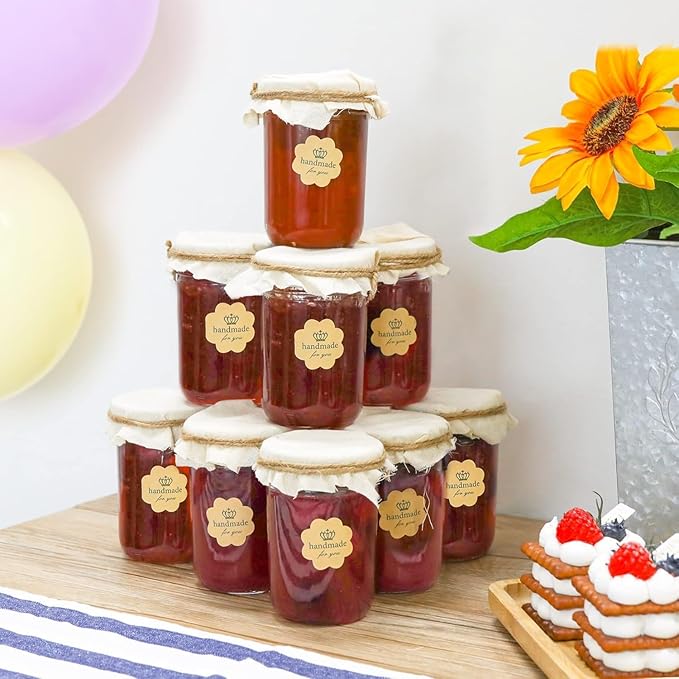 ComSaf Small Mason Jars 8 oz, 24Pcs Regular Mouth Canning Jars, 8 ounce Glass Jar with Lid for Jams, Sauces, Jellies, Spices, Self-Made Gift, DIY Candles Decor, Wedding & Baby Shower Favors