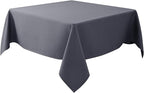 Biscaynebay Textured Fabric Square Tablecloths 60x60 Inch, Dark Grey Water Resistant Table Cloth Small Card Folding Table Covers Linen for Dining, Kitchen, Wedding and Parties etc. Machine Washable