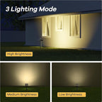Consciot Warm White Solar Spot Lights Outdoor,Dusk-to-Dawn 600LM 360°Adjustable Solar Landscape Spotlights with IP65 Waterproof Solar Lights Outdoor,3 Brightness for Garden Yard Doorway Lawn, 4 Pack