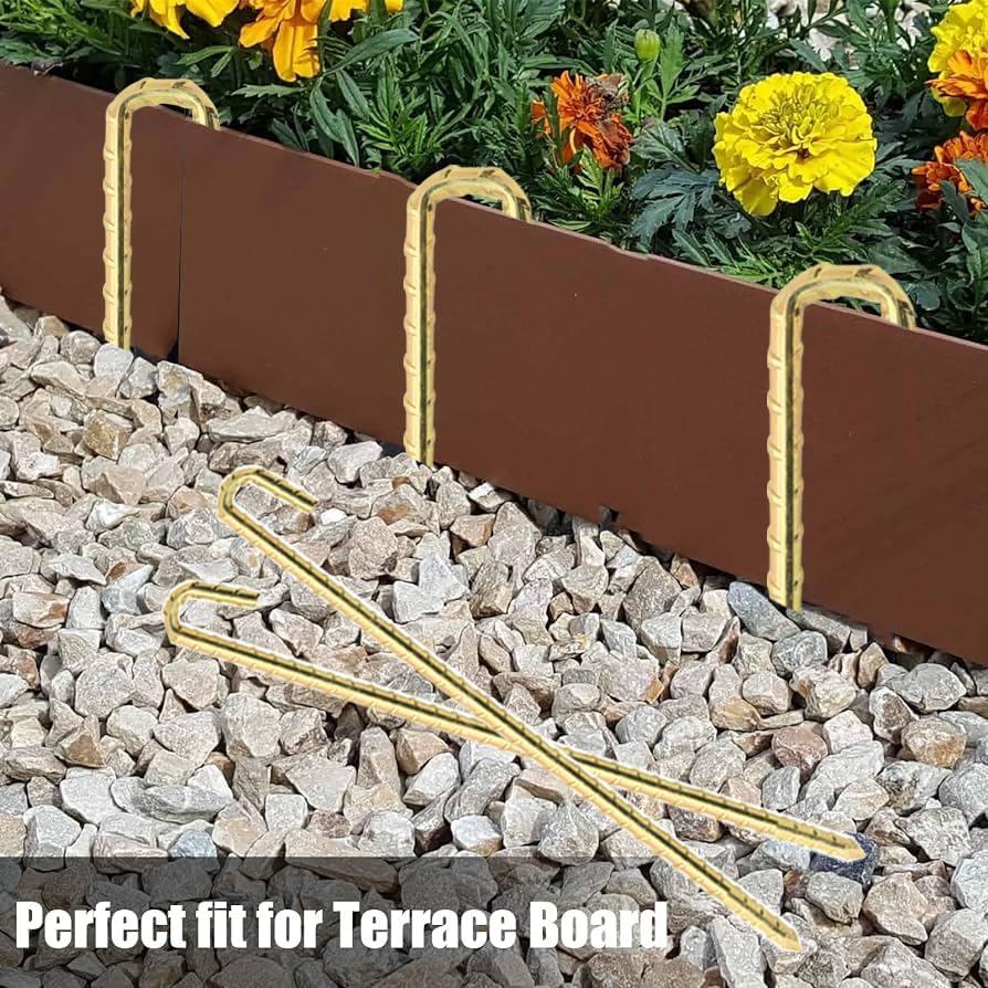 Landscape Stakes 40 Pack, 10 Inch Garden Landscape Anchoring Stakes for Terrace Board, Landscape Edging Coil, Grass Barrier, Bender Board, Weed Barrier Landscape Garden Inflatable Decor Fixing