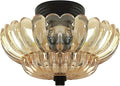 Semi Flush Mount Ceiling Light,Modern Brown Ceiling Light Fixture with Clear Glass for Living Room Hallway Close to Ceiling Light Fixture,Kitchen Lighting Fixtures Ceiling,Bulbs Not Included