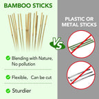 60 Pcs Bamboo Stakes, 6 Feet Natural Bamboo Garden Stakes for Plant, Garden Bamboo Plant Sticks for Plants Support, Tomato, Beans, Vegetable, Trees and Climbing Plants