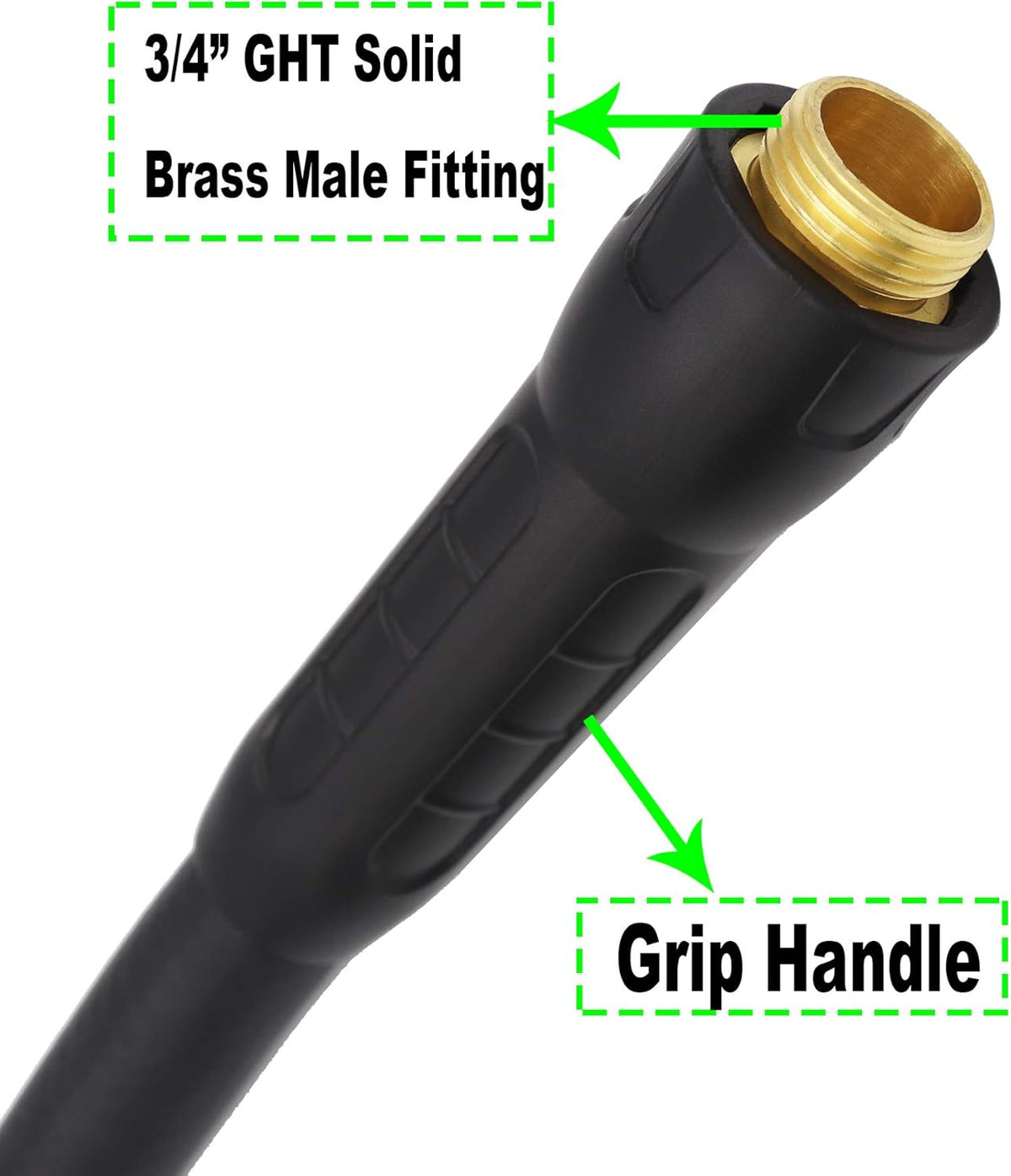 Hybrid Lead In Garden Hose 5/8 IN. x 10 FT, Heavy Duty, Lightweight, Flexible with Rotatable Grip Handle and Solid Brass Fittings