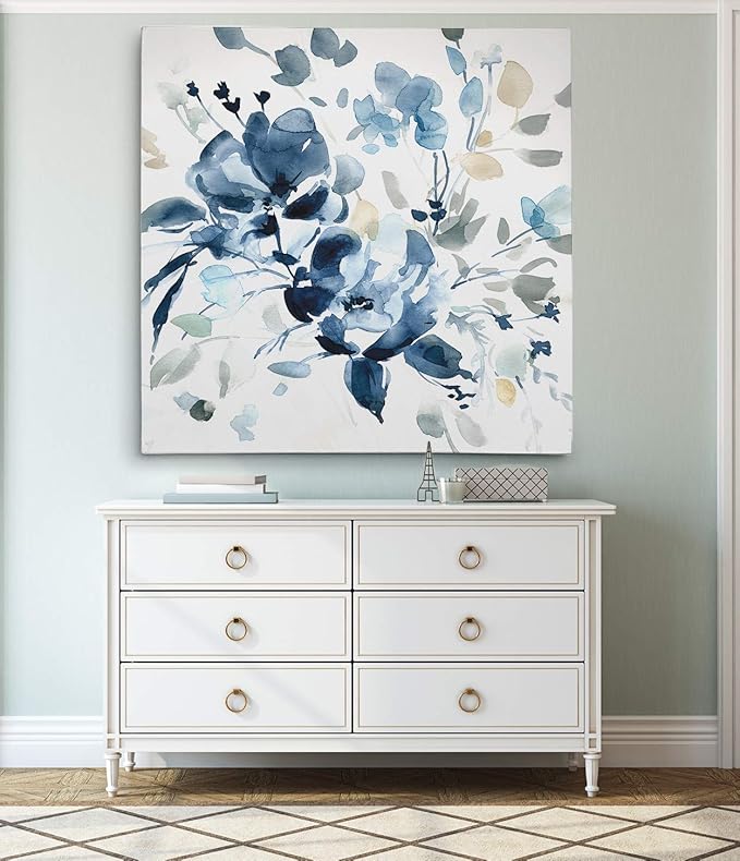 Wexford Home Indigo Garden II Gallery Wrapped Canvas Wall Art, 10x10,