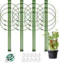 5 Packs Tomato Cages for Garden Cherry Tomato Cage Plant Support Structures, Vegetables Climbing Plants Plant Trellis for Climbing Vegetable Metal 18" with 1 Twist Tie 10 Plant Clip