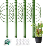 5 Packs Tomato Cages for Garden Cherry Tomato Cage Plant Support Structures, Vegetables Climbing Plants Plant Trellis for Climbing Vegetable Metal 18" with 1 Twist Tie 10 Plant Clip