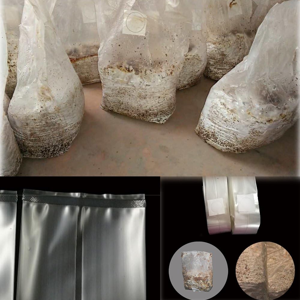 Amazing-us All in One Mushroom Grow Bag/Farm-Mushroom Spawn/Sealable Spawn/Myco Bags,Large Size 8" X 5" X 19",0.2 Micron Filter, 3 Mil Polypropylene,for Substrate Autoclavable (50)