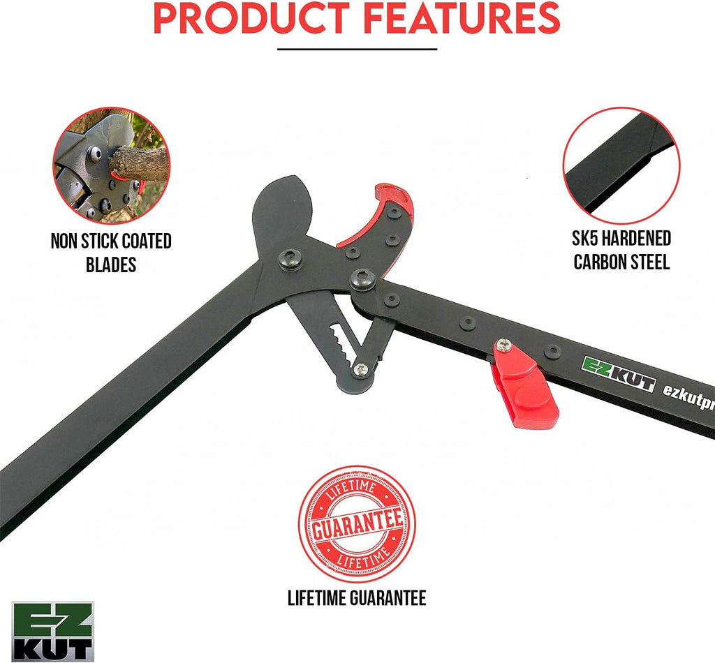 EZ Kut BranchCutter Anvil Loppers. Ratcheting Tree Cutter - Sub Compact Lightweight Packable Loppers best Tree Branch Cutter - Yard Tools Since 1988