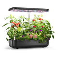 owltron Hydroponics Growing System Kit, 12 Pods Indoor Herb Garden with 24W LED Grow Light Full Spectrum, Planting Height Up to 20", Quiet Water Pump, Indoor Gardening for Gifts, Kitchen, Black