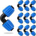10 Pcs 1/2 Inch Drip Irrigation Elbow Fittings(1/2" ID x 0.640" OD),1/2 Inch Drip Line Lock Barbed 90 Degree Elbow Connectors for 1/2 Drip Irrigation Tubing Connection Parts for Garden Watering System