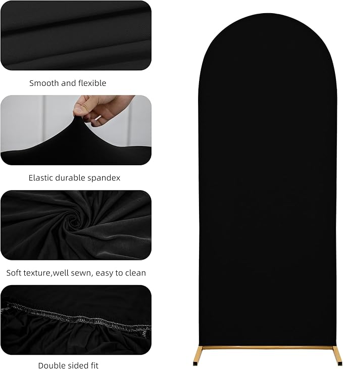 Wedding Arch Cover 6FT Arch Backdrop Cover Spandex Fitted Arch Cover for Round Top Chiara Backdrop Stand Covers for Wedding Birthday Party Baby Shower Banquet Ceremony Decoration