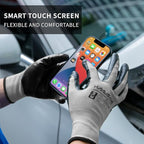 MANUSAGE Safety Work Gloves, Nitrile Work Gloves For Men and Women, Work Gloves With Touchscreen Fingers, Work Gloves men, Men's work gloves with grip,mechanics gloves (Size-L, Grey, 6 Pairs)