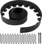 VEVOR Landscape Edging, 33 ft x 4 in Plastic Garden Border Edging with 30 Spikes & 2 Ground Stakes, No Dig, Flexible Lawn Edgings Roll, UV-Resistant Mini Fence Borders for Flower Beds Yard Paver