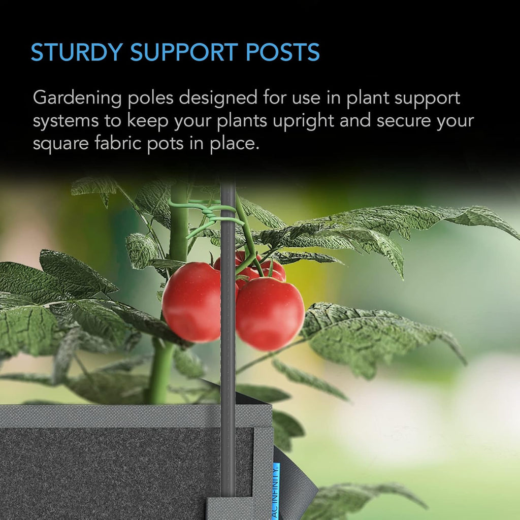 AC Infinity Garden Plant Stakes 60", Sturdy Metal Support Sticks with Protective Plastic Coating, 25-Pack for Tomatoes, Trees, and Vines in Gardening Hydroponics