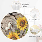 Farmhouse Sunflowers Kitchen Curtains 24 Inch Length, Small Window Curtains Tab Top, Rustic Barn Doors Flowers Butterfly Wooden Light Filtering Short Window Treatments Tier Drapes 27.5"x24" 2 Panel