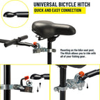 Beach Fishing Cart, w/10 Big Wheels Black PU Solid Balloon Tires for Sand, Fishing Wagon Cart Large Capacity with 32-1/4" L x 16" W Liner and PP Plate, Heavy Duty Surf Cart w/Bicycle Hitch
