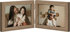 decorUhome Double 6x4 Picture Frame Horizontal, Engineered Wood Bifold Photo Frame with Plexiglass for Tabletop Display, 6x4, Oak
