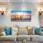 Wall Art for living room Canvas Print Artwork Wall Art Decor Blue ocean waves sun seaview Poster painting bedroom wall decorations Seascape Canvas Prints Picture Office Works Home bathroom wall decor