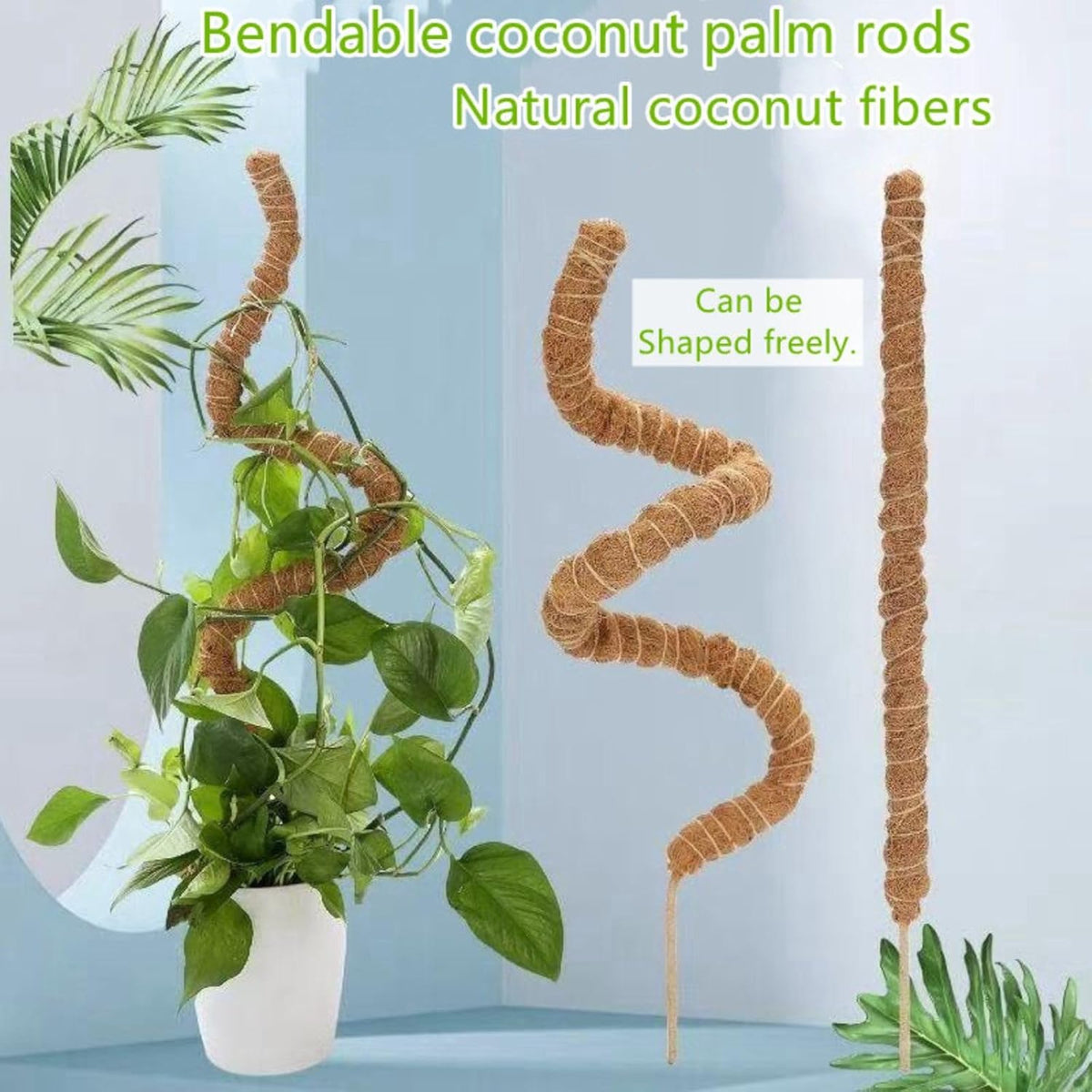 Moss Pole,47 Inch Monstera Plant Support, Upgraded 7mm Aluminum core Moss Poles for Climbing Indoor Plants DIY, Coco Coir Plant Pole Moss Plant Stick Support Stake Kit for Potted Plants Pothos