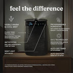 Homedics Deluxe Ultrasonic Humidifier for Large Rooms, Warm or Cool Mist, UV-C Technology, 1.5-Gallon Top Fill Tank, Smart Digital Programmable Humidistat, Home Dry Air Relief, Aromatherapy