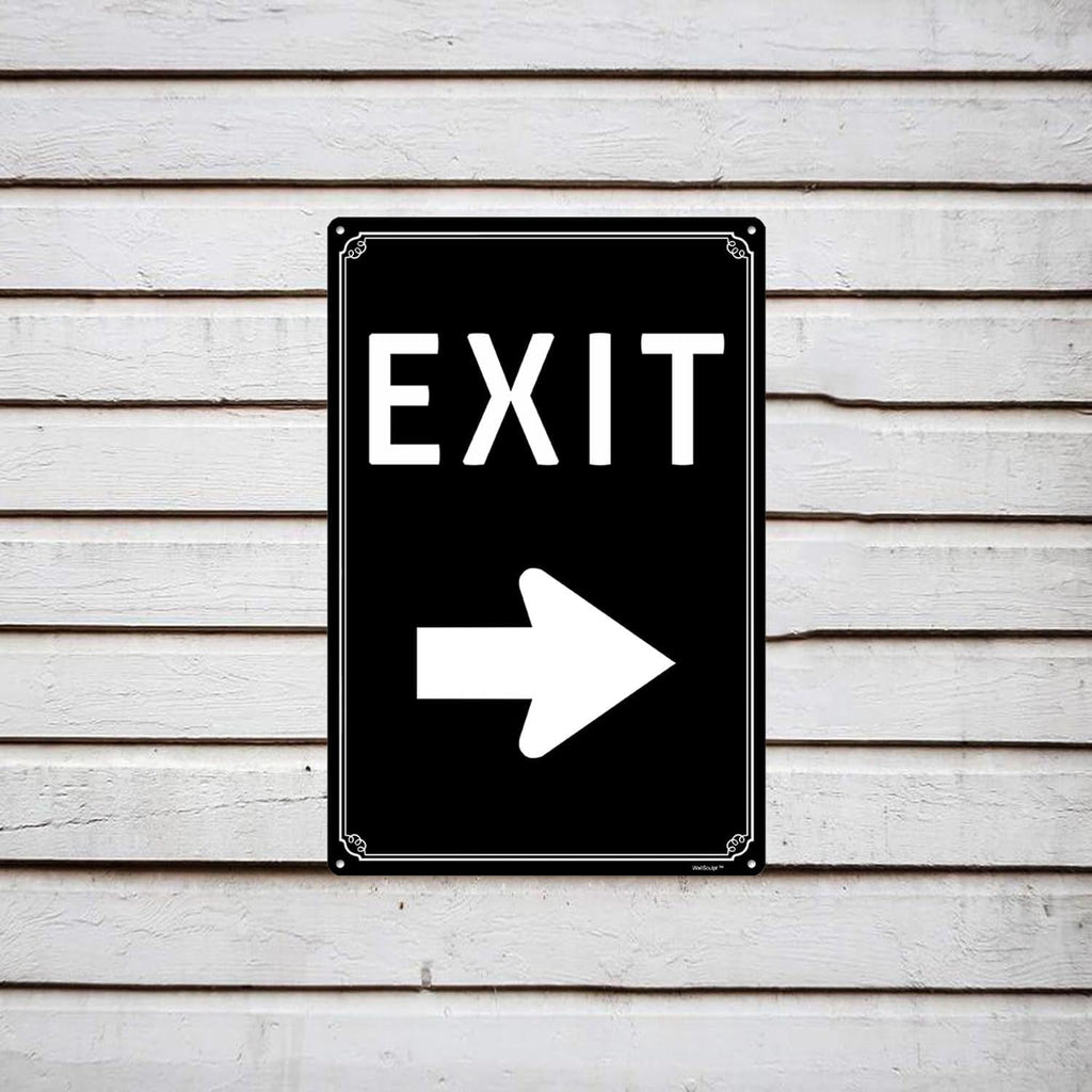12x16" Exit Sign With Left Arrow - High-Intensity Aluminum Parking Lot Sign, Weatherproof & Fade-Resistant, Ideal for Outdoor & Indoor Use - Curbside Sign
