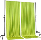 AK TRADING CO. 10 feet x 10 feet Light Green Polyester Backdrop Drapes Curtains Panels with Rod Pockets - Wedding Ceremony Party Home Window Decorations, 5FT x 10FT