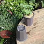 BangQiao 14 Pack 4.40 Inch Plastic Deep Nursery and Seedling Pots, Round Transplant Seed Starter Planter,Gray Color
